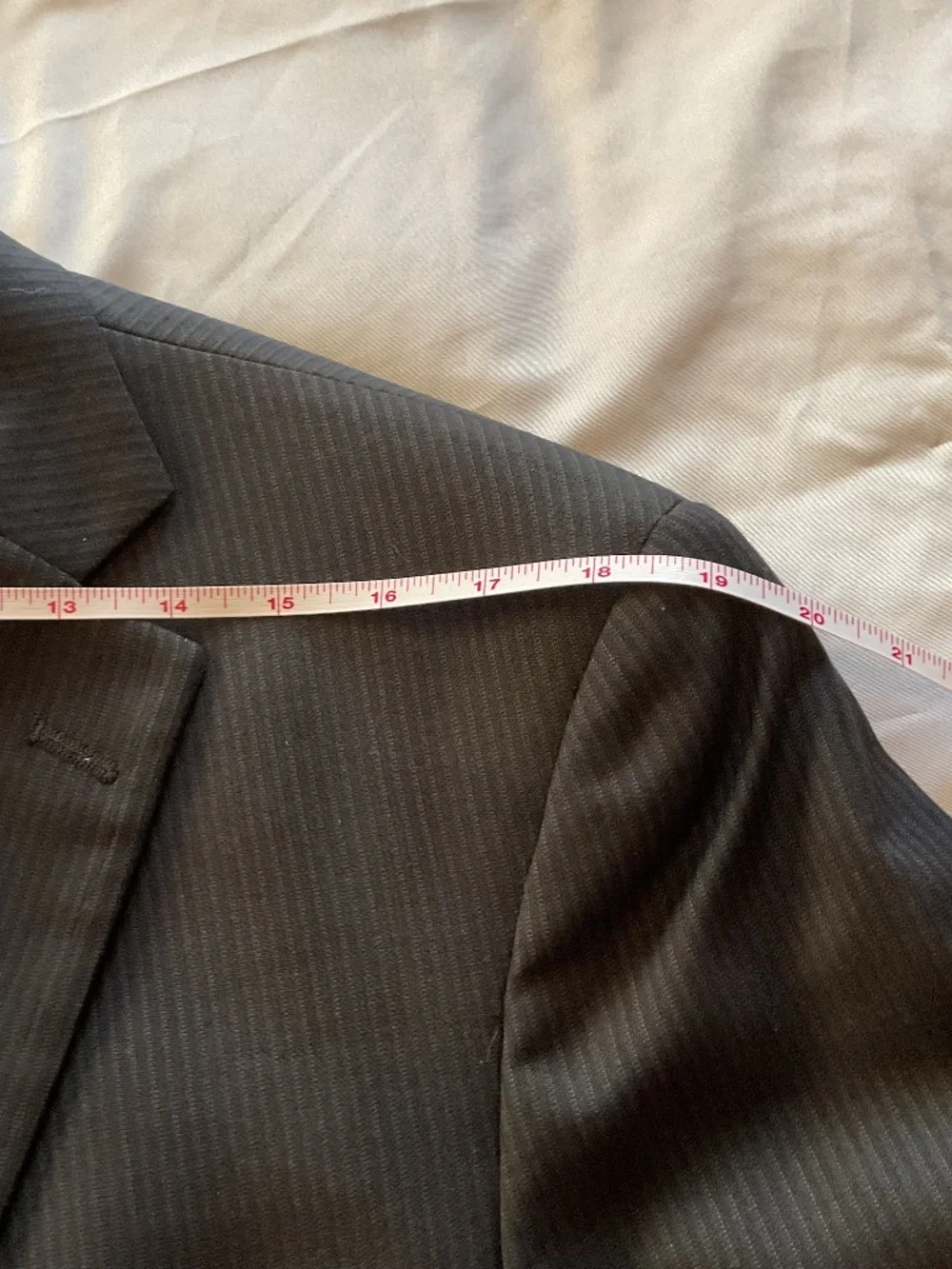 Hart Schaffer Marx Black Pinstripe Suite